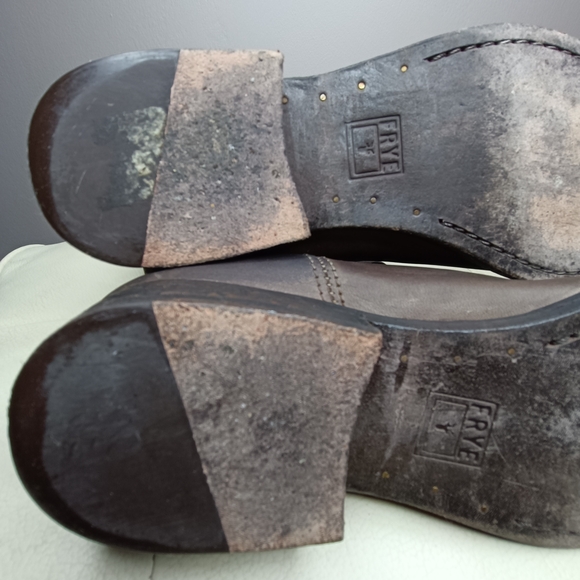 Frye Melissa Brown Leather Pull-on Knee High Cowboy Boots Size 8.5 B - Picture 10 of 14